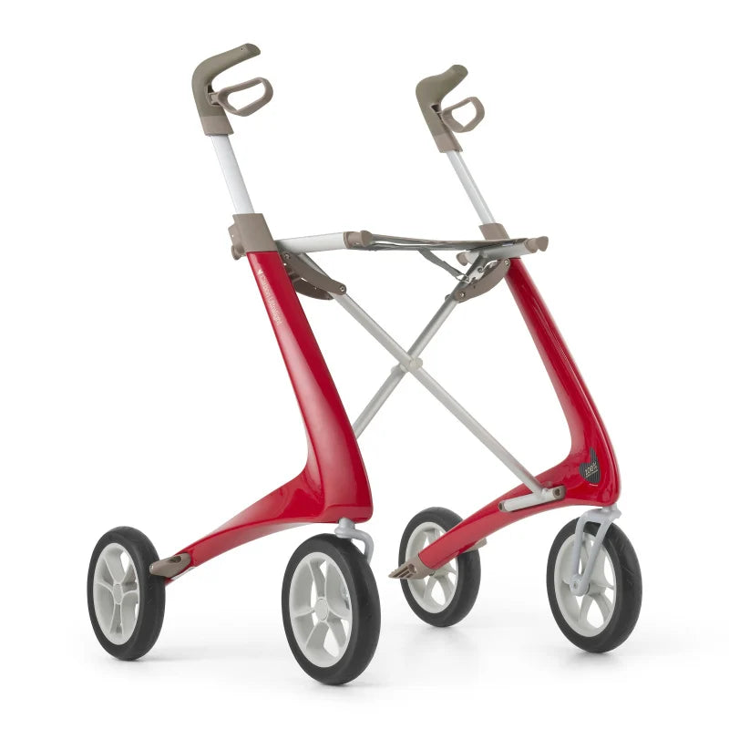 byACRE Carbon Ultralight Rollator in Strawberry Red - Foldable Carbon Fibre Walker