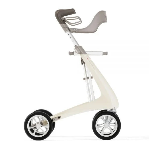 byACRE Carbon Ultralight Backrest - Profile Right on Oyster White Rollator