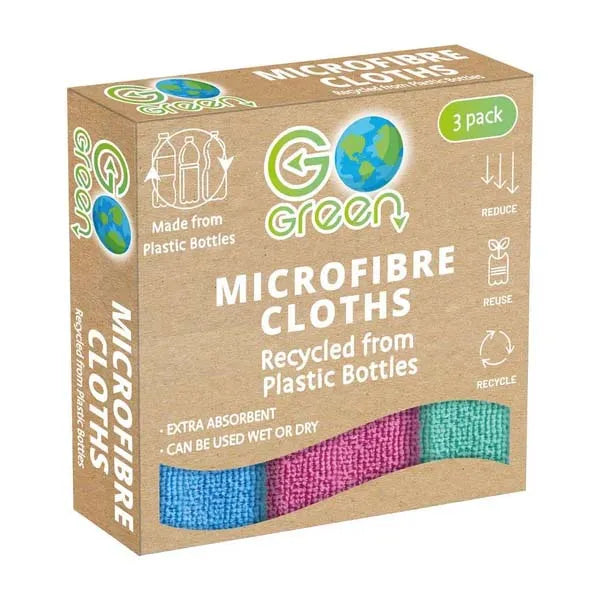 Recycled Microfibre Cloth 3PK Go Green (Pack of 6)