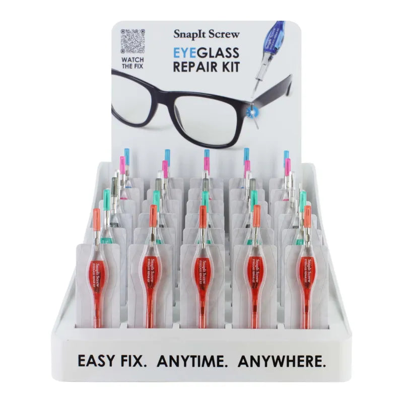 Snap It Screw Eyeglass Repair Kit Display X30 (Pack of 30)