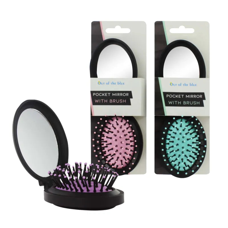 76/3338 Oval Folding Brush Mirror X24 (Pack of 24)