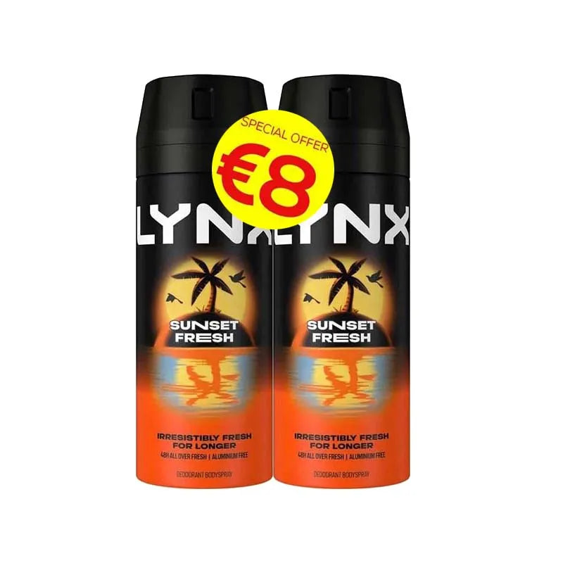 Lynx Sunset Fresh Deodrant 150ML Twin PK (Pack of 6)