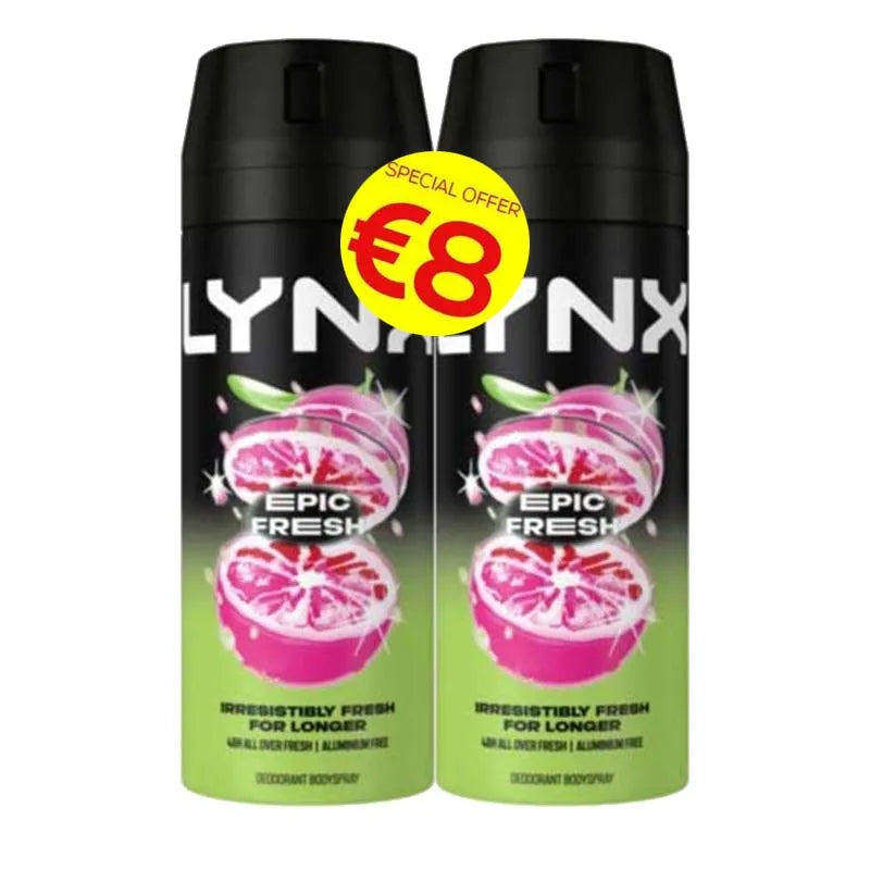 Lynx Epic Fresh Deodrant 150ML Twin Pack (Pack of 6)