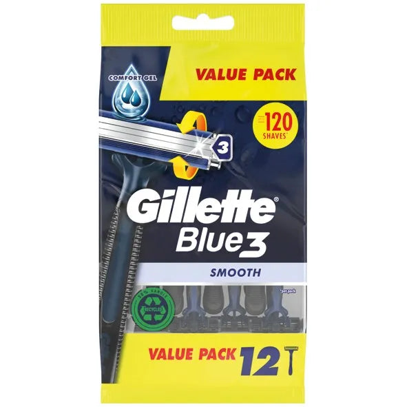 Gillete Blue 3 Disposable Razors 12S (Pack of 6)