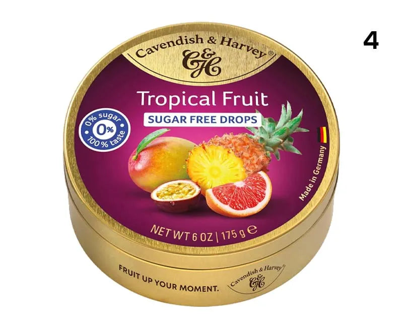 Cavendish & Harvey Sugar Free Tropical Fruit Drops 175G X 9 (Pack of 9)