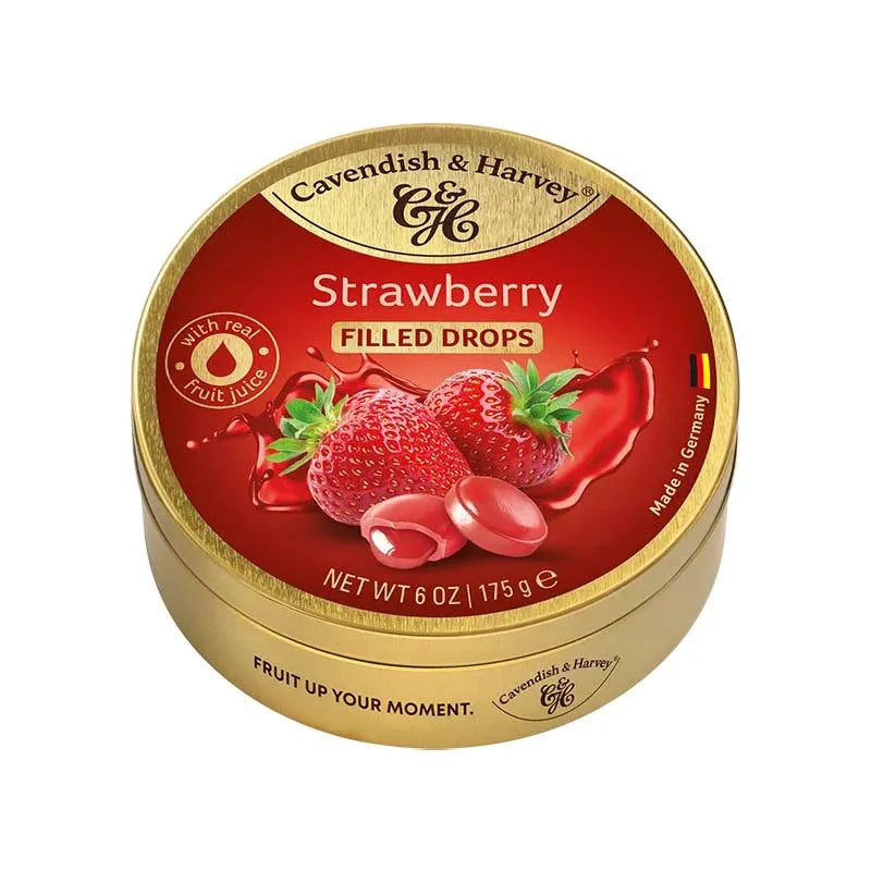Cavendish & Harvey Strawberry Filled Drops 175G X 9 (Pack of 9)