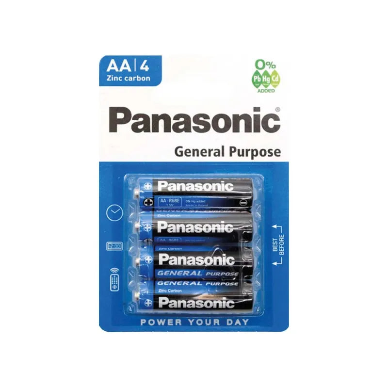 Panasonic Zinc Carbon Batteries Aa 4 Pack X12 (Pack of 12)
