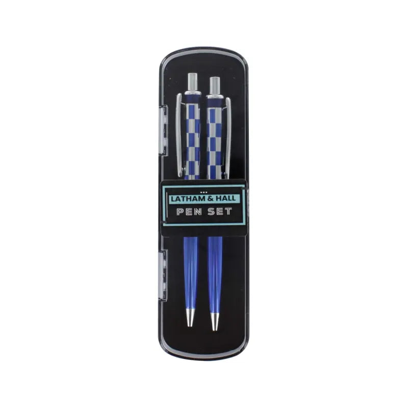 Latham & Hall Pen Set Penbox42 Chequered Blue (Pack of 6)