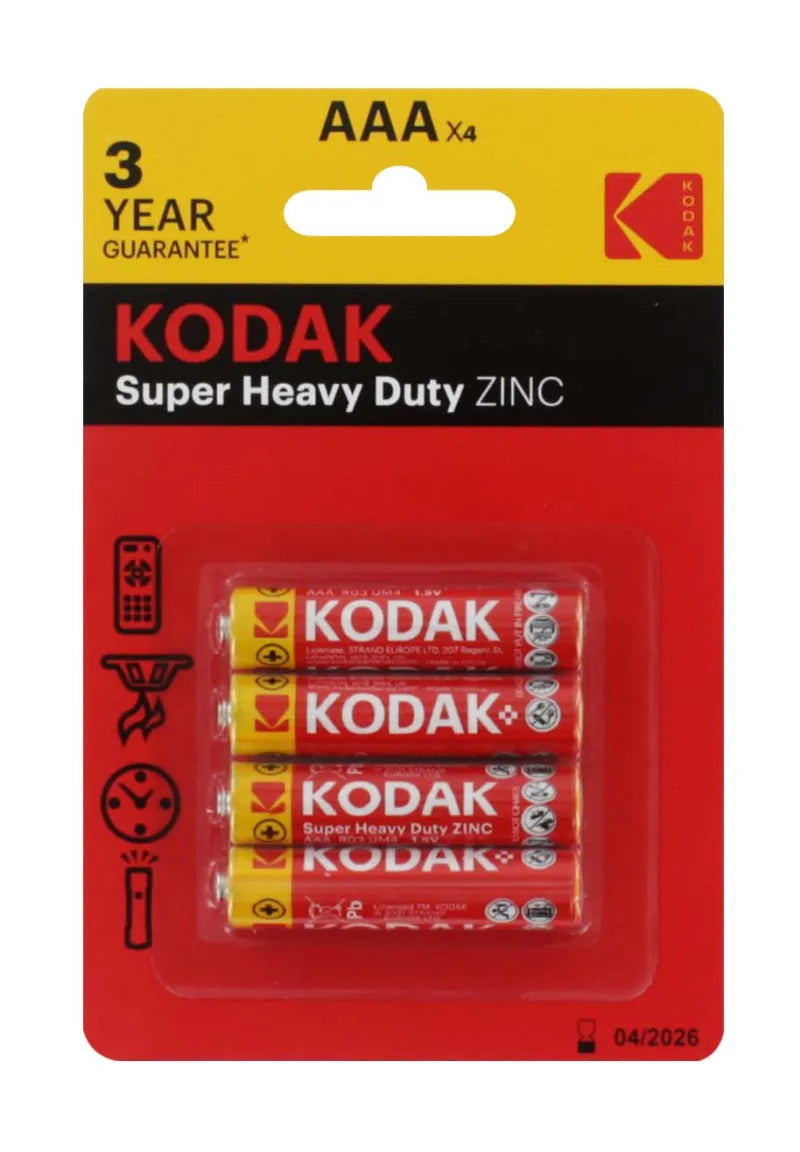 Kodak Aaa Zinc Batteries 4S X 12 (Pack of 6)