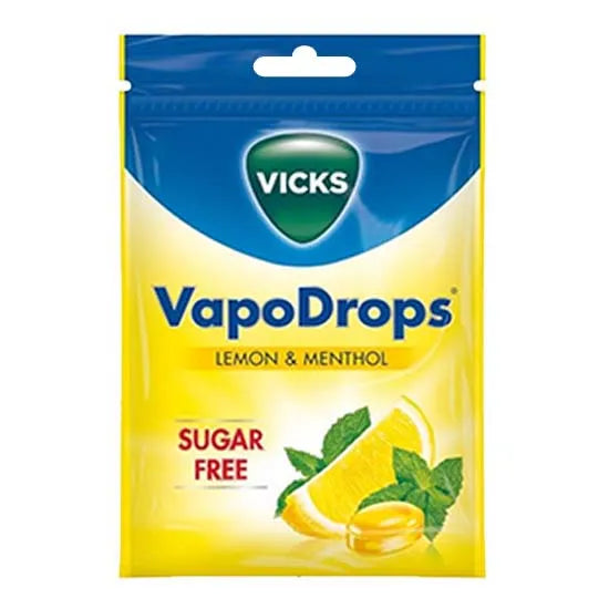 Vicks Vapodrops Lemon & Menthol Sugar Free 72G (Pack of 20)