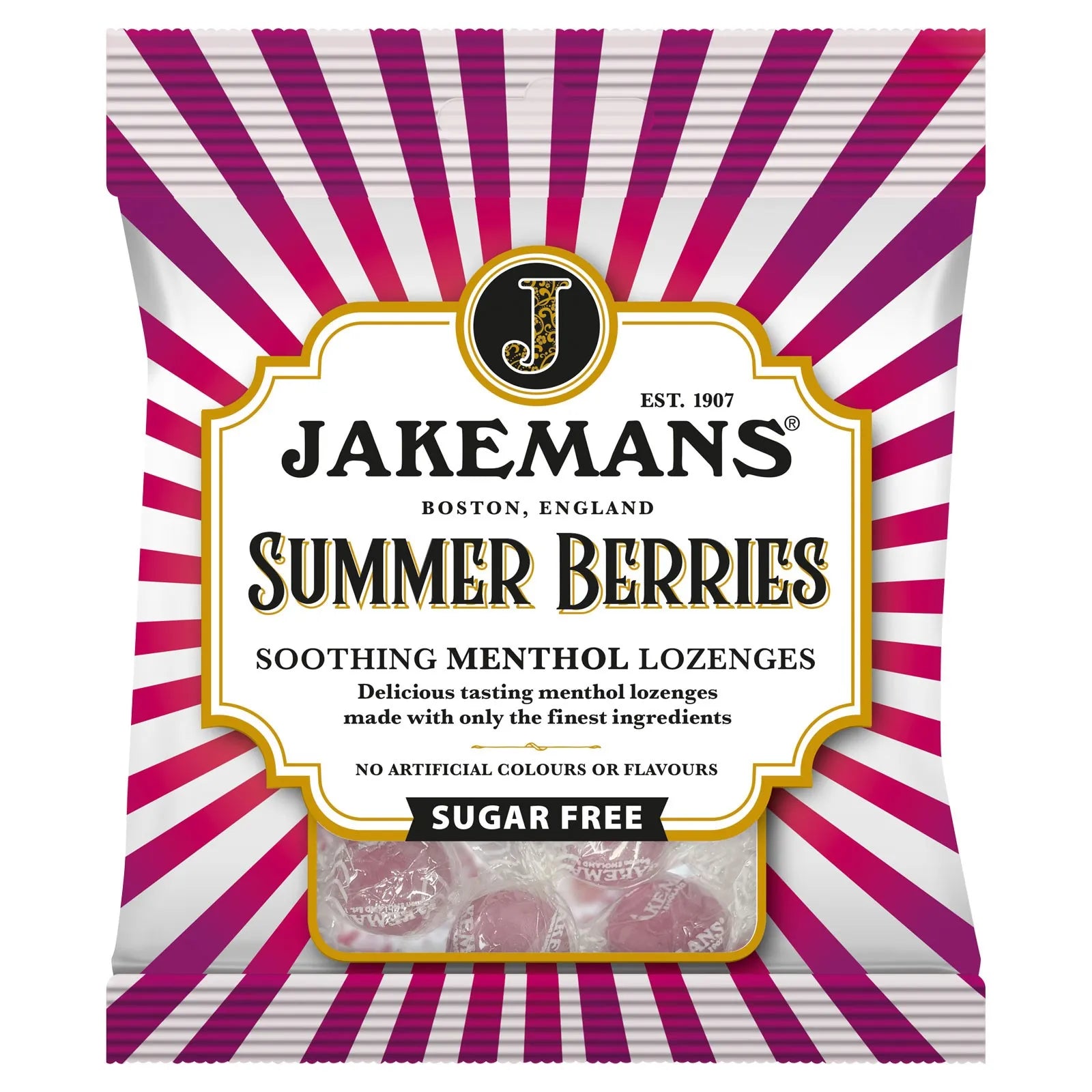 Jakemans Summer Berries 50G Bags Sugar Free X12 (Pack of 12)