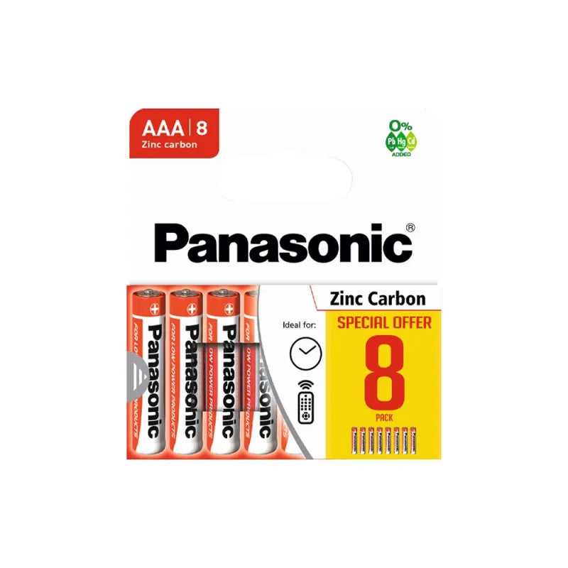 Panasonic Aaa 8S Zinc Batteries (Pack of 6)
