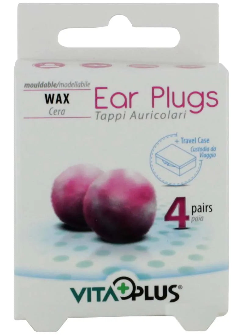 Vms019 Vita Ear Plugs 4 Pairs Wax (Pack of 6)