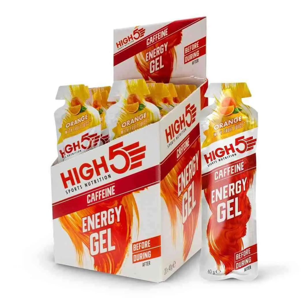 High 5 Energy Gel Caffeine 40G Orange X20 (Pack of 20)