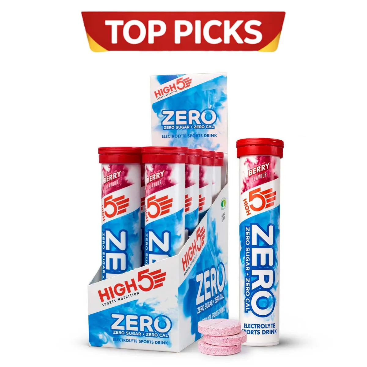 High 5 Zero Salts Tube Berry X8 Electrolyte Sports Drink (Pack of 8)