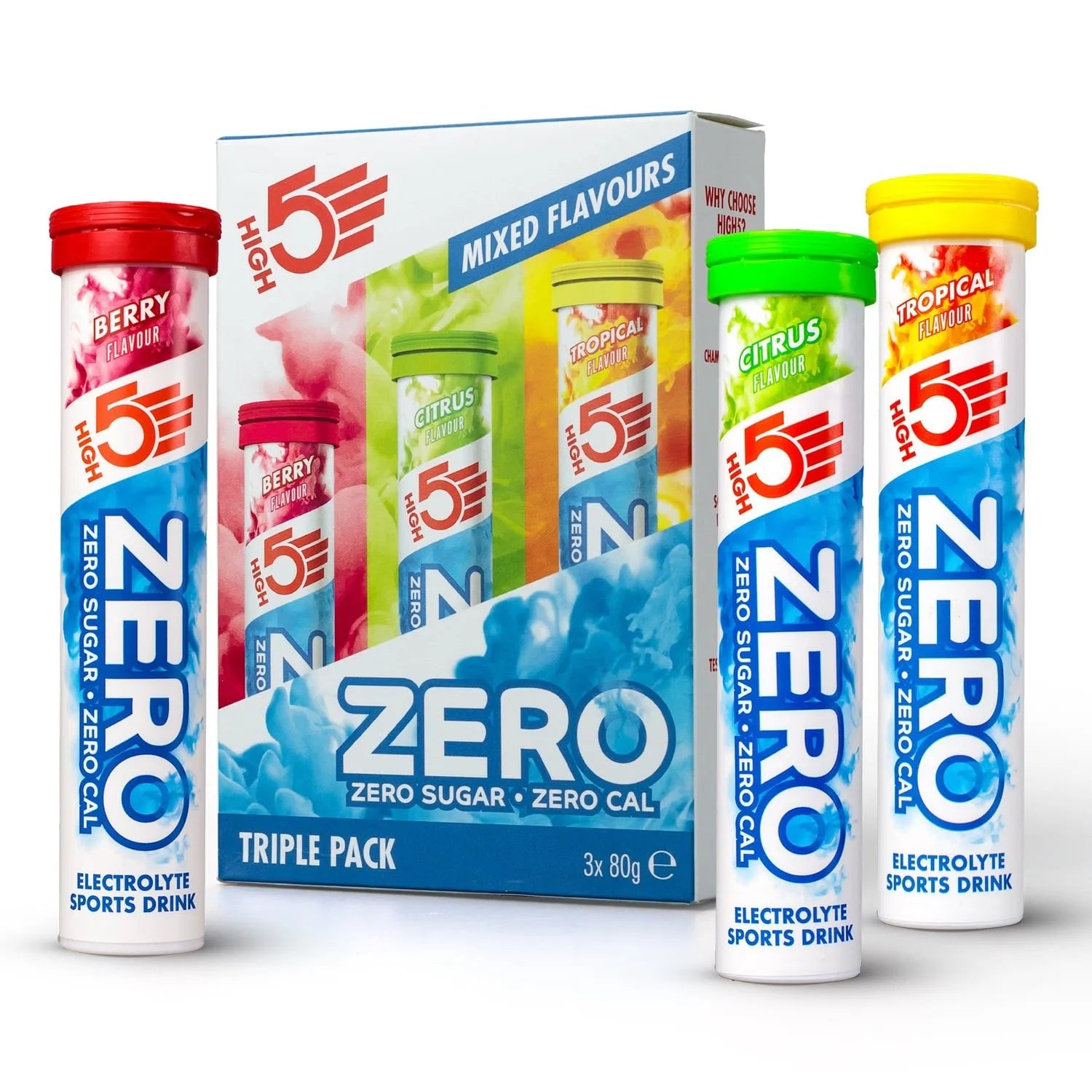 High 5 Zero Salts Tube Triple Pack Electrolyte Sports Drink (Pack of 4)