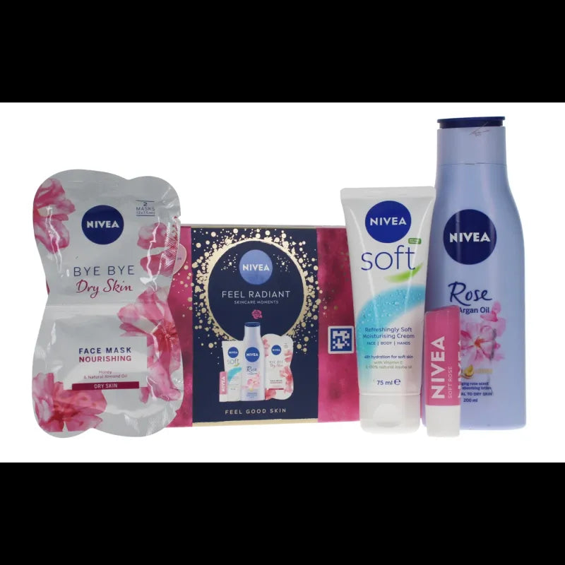Nivea Feel Radiant 5Pce Gift Bag Set (Pack of 6)