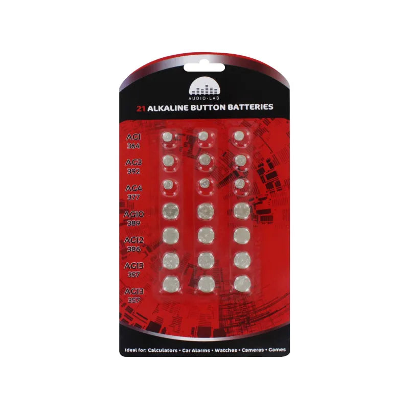 Audio Lab 21 Mixed Button Batteries (Pack of 6)