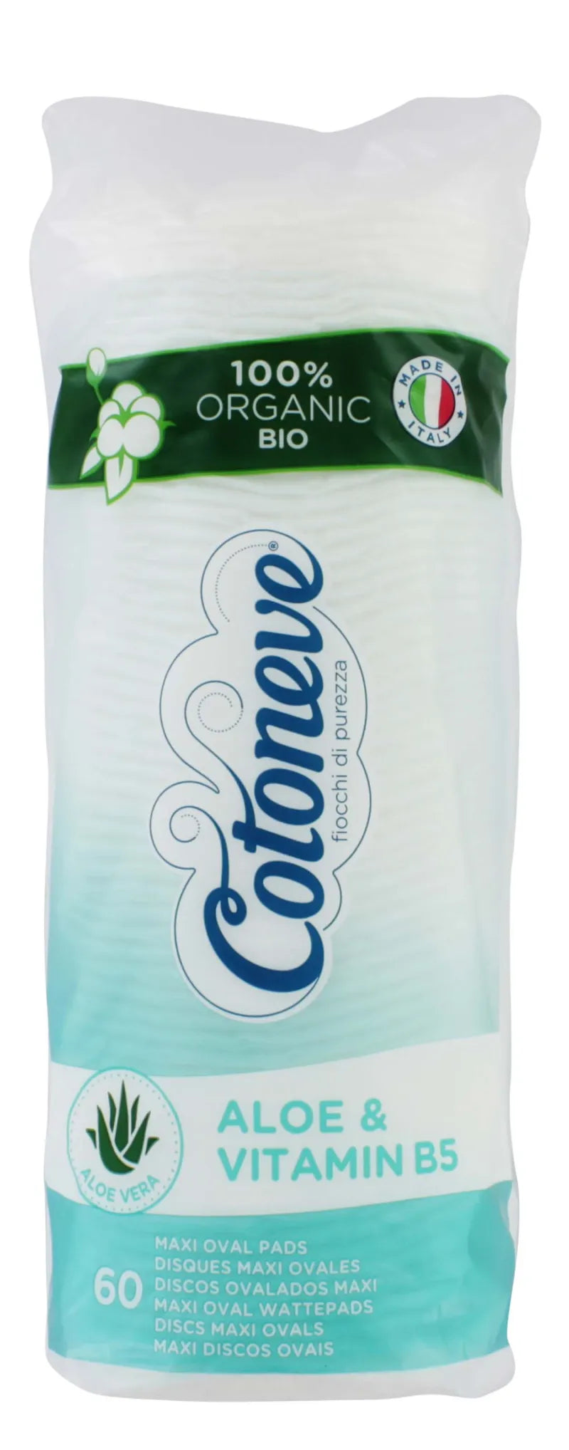 Cotoneve 60 Maxi Oval Cotton Discs Aloe & Vitamin B5 X12 (Pack of 12)