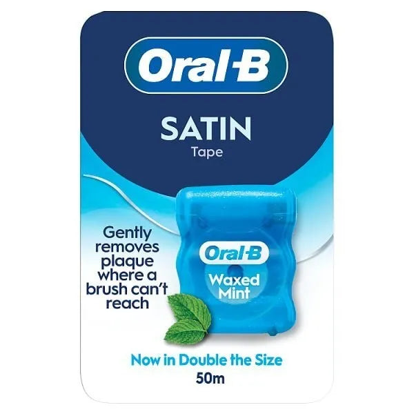 Oral B Satin Tape Waxed Mint 50M (Pack of 12)