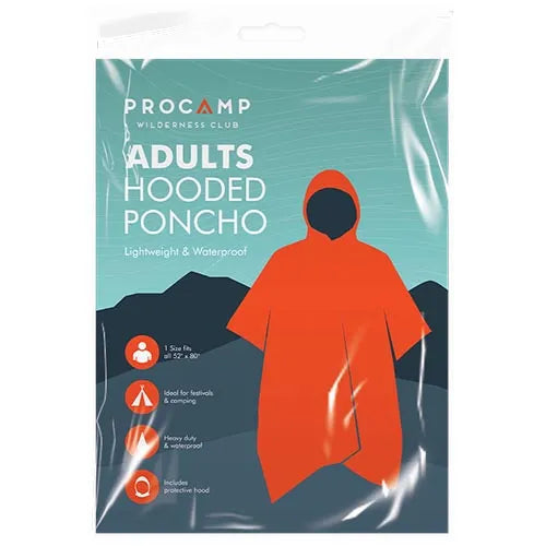 Cam0774 Adult Hooded Poncho X24 (Pack of 24)