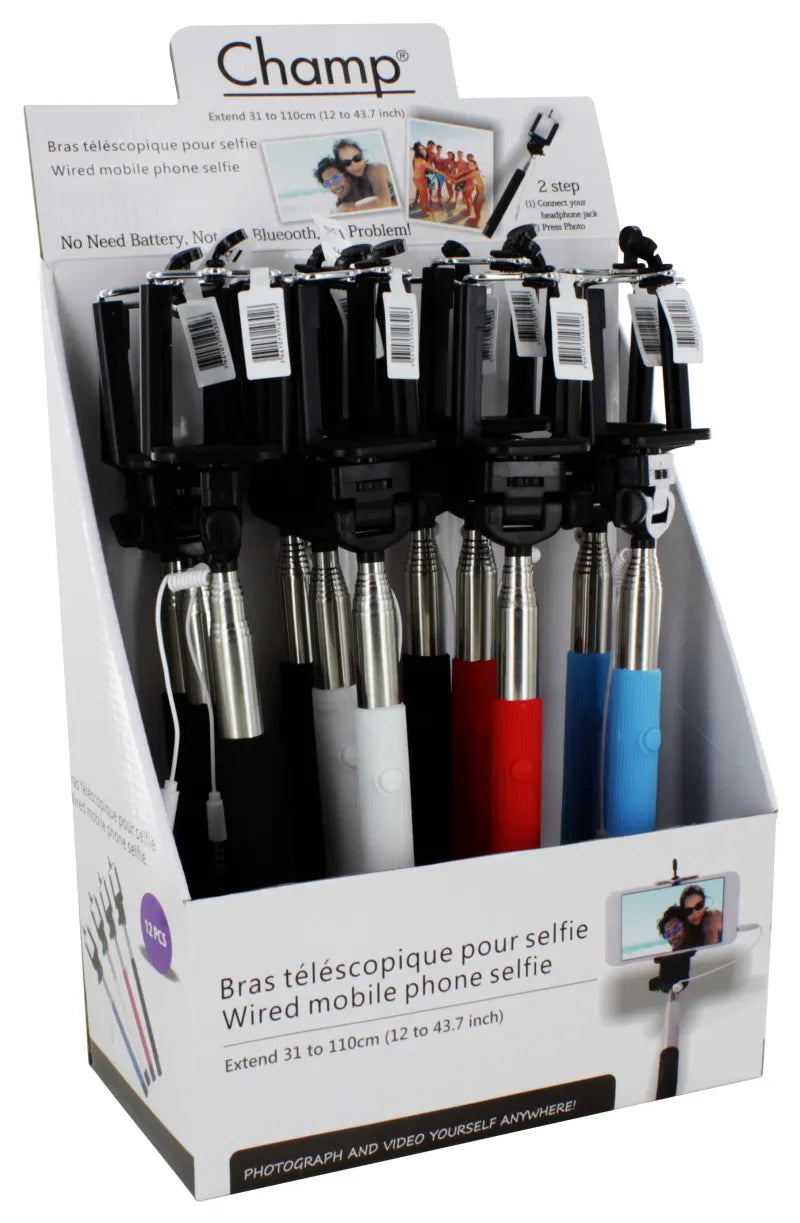 Telescopic Selfie Stick (Pack of 12)