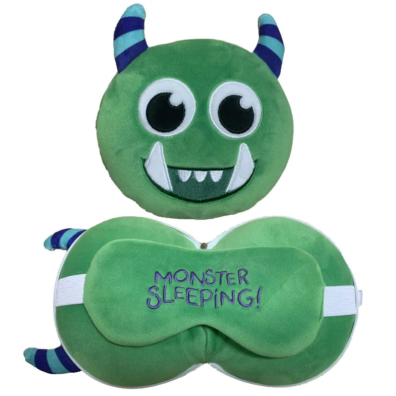 Resteazzz Head Pillow With Eye Mask Green Monster (Pack of 3)