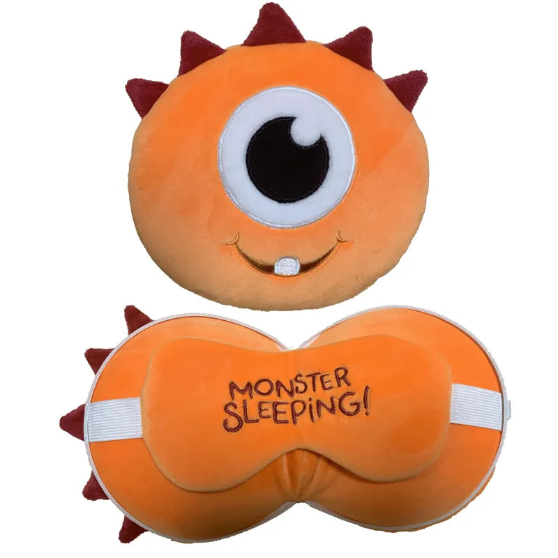 Resteazzz Head Pillow With Eye Mask Orange Monster (Pack of 3)