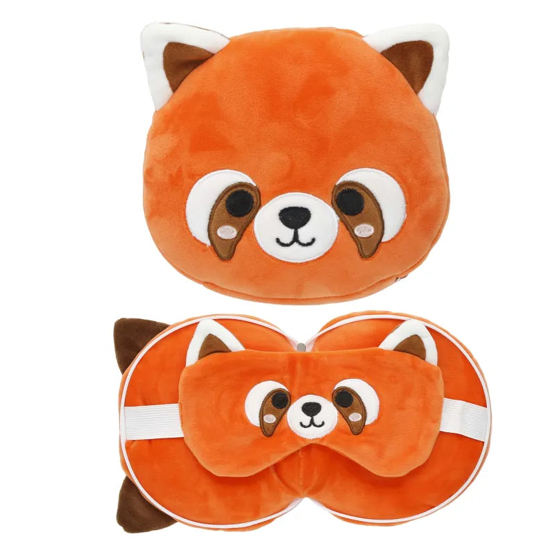Resteazzz Head Pillow With Eye Mask Orange Panda (Pack of 3)