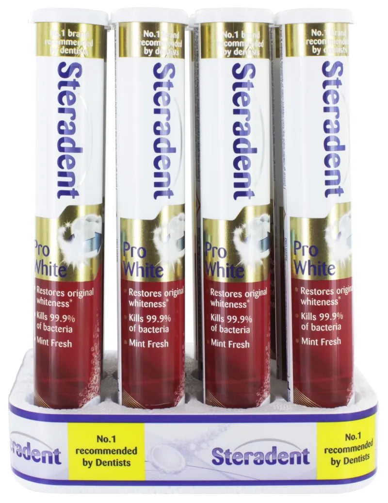 Steradent 30 Denture Tablets Pro White (Pack of 12)