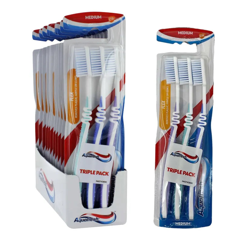 Aquafresh Flex 3 Pack Toothbrush X 12 (Pack of 12)
