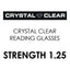 Crystal Clear Reading Glasses Strength 1.25 (Pack of 6)