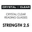 Crystal Clear Reading Glasses Strength 2.5 (Pack of 6)