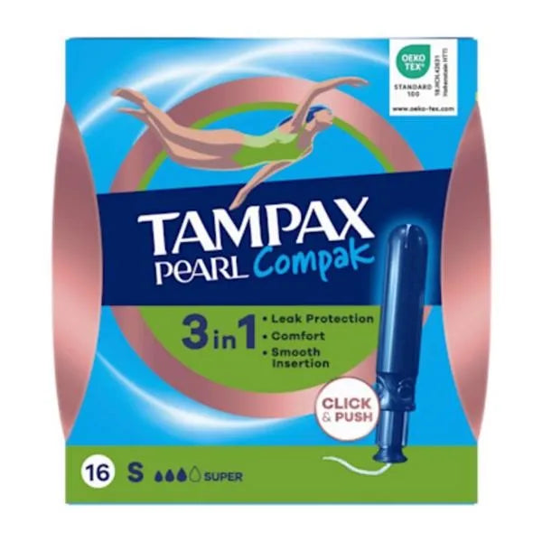 Tampax Compak Pearl Super 16S (Pack of 6)