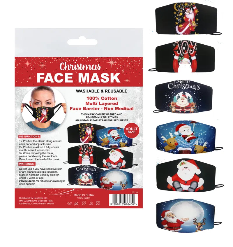 Xmas Face Mask 3 Ply Adult (Pack of 12)