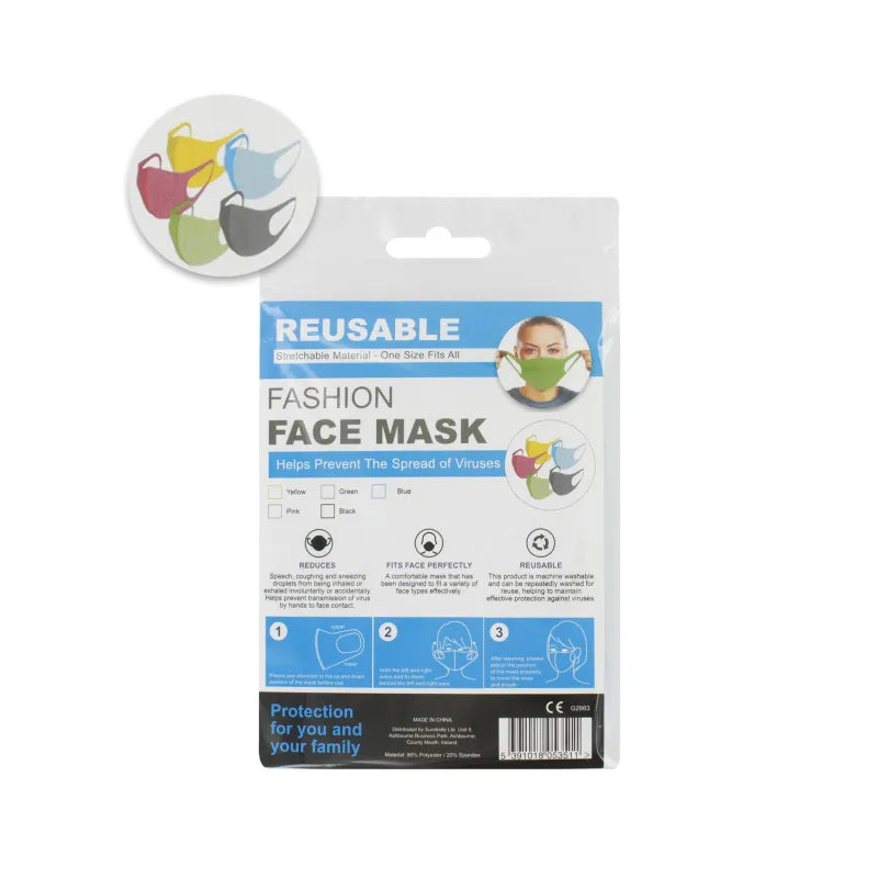 Reuseable Spandex Face Mask Coloured (Pack of 12)