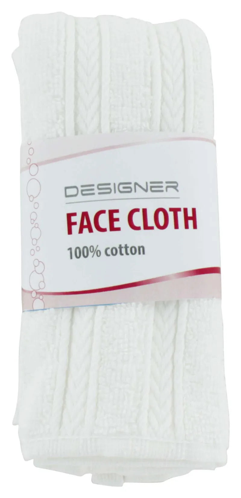 Designer Face Cloth White (Pack of 6)