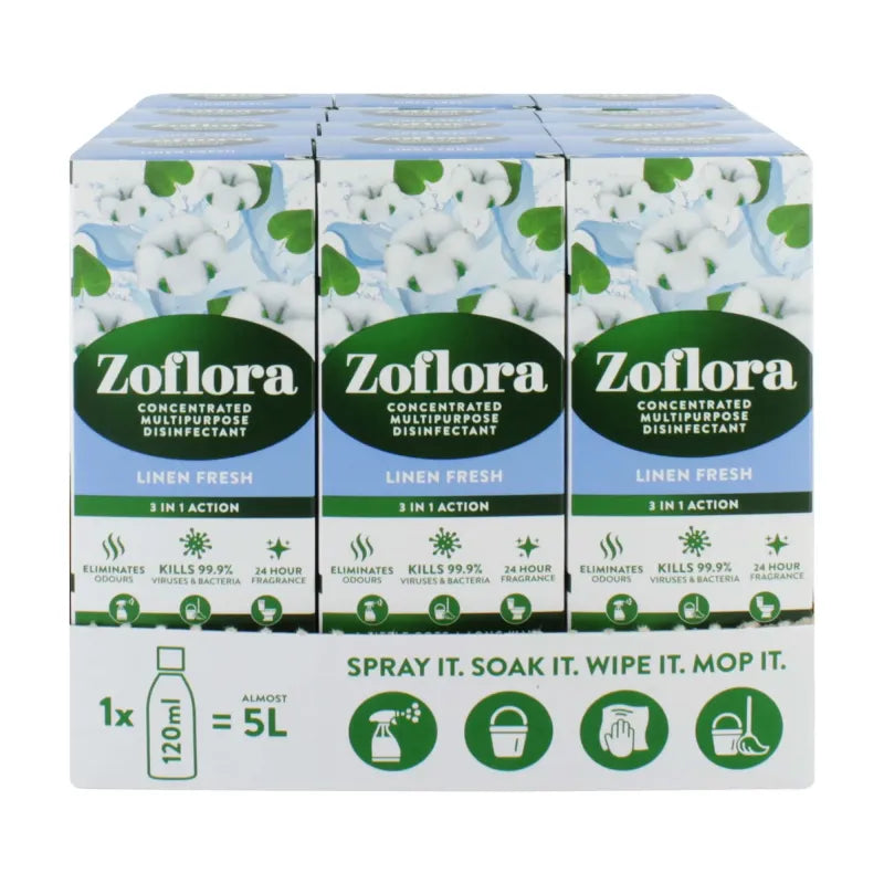 Zoflora Concentrated 120ML Linen Fresh (Pack of 12)