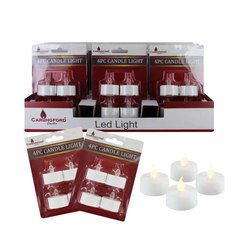 Md3673 Carlingford 4S Battery Tea Lights Disp X12 (Pack of 12)