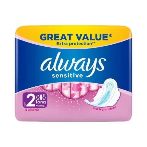 Always Sensitive Long Ultra 12S With Wings (Pack of 6)