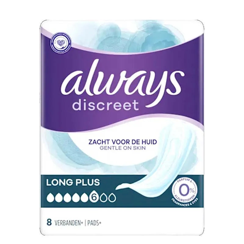 Always Discreet 8S Incontinence Pads Long (Pack of 6)