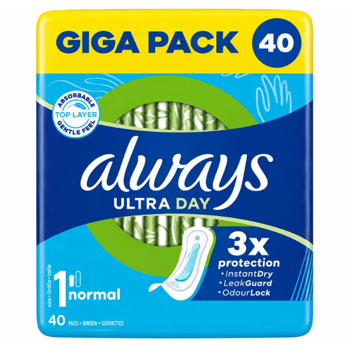 Always Ultra Normal Day 40 Pads No Wings – feminine hygiene product