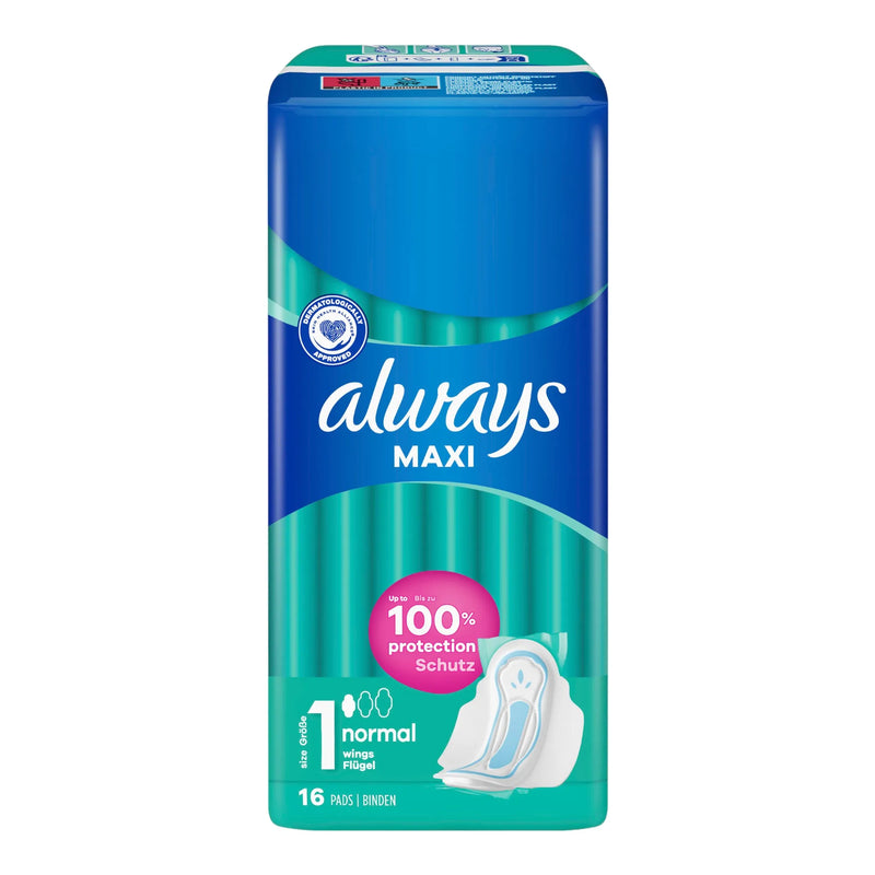 Always 16S Maxi Pads Normal With Wings (Pack of 6)