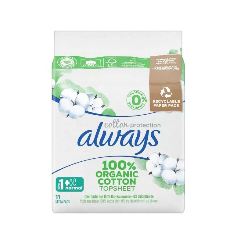 Always Organic Pads Wings Normal 10S (Pack of 6)