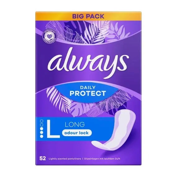 Always Daily Protect Long 52 Pads (Pack of 6)