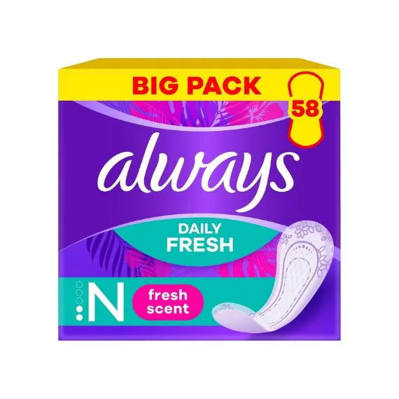 Always Daily Fresh 58 Normal Liners Scented (Pack of 6)