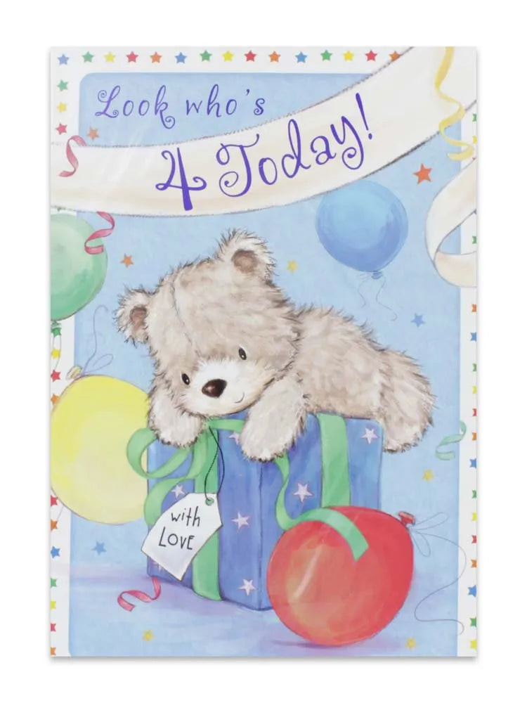 Boy Age 4 Birthday Card (Pack of 12)