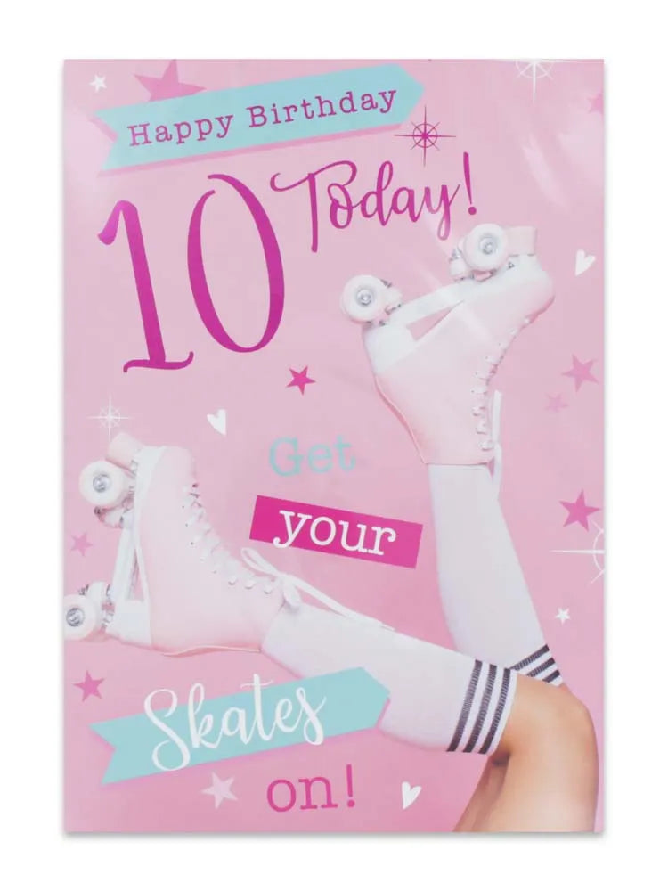 Girl Age 10 Birthday Card (Pack of 12)