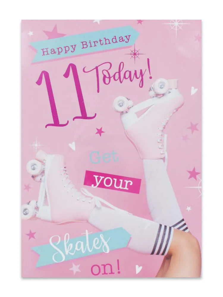 Girl Age 11 Birthday Card (Pack of 12)