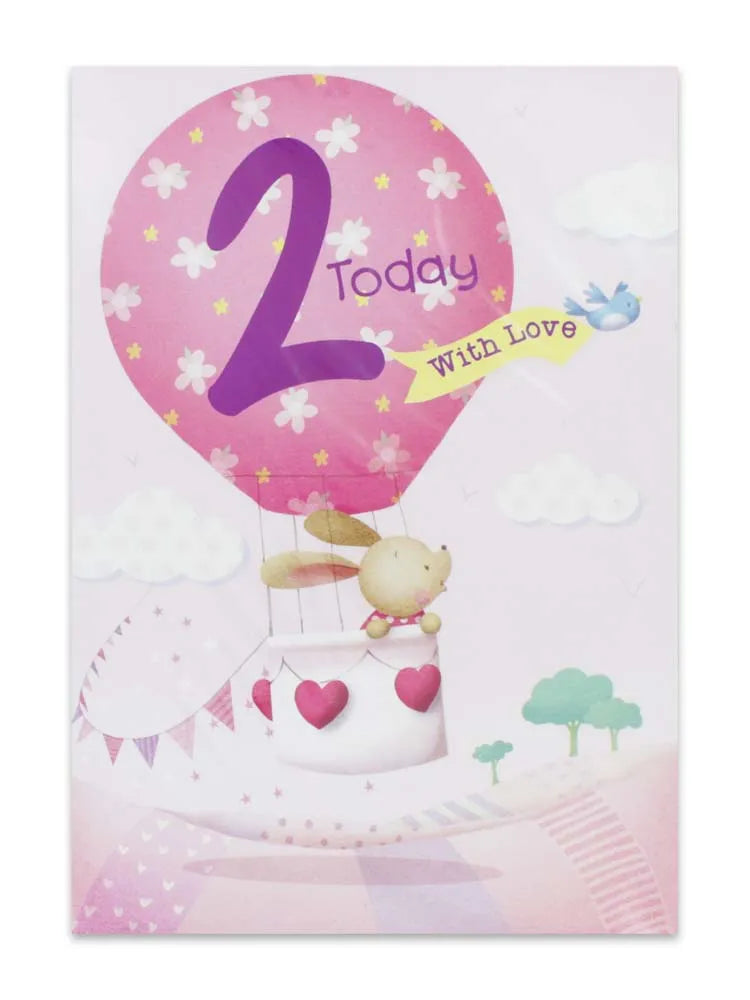 Girl Age 2 Birthday Card (Pack of 12)
